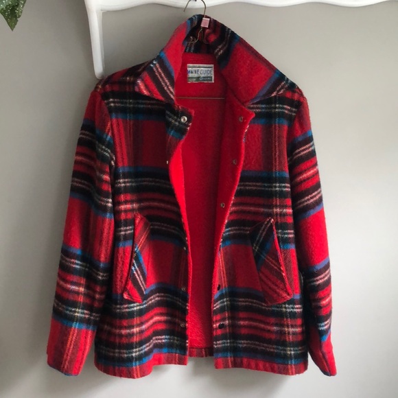 Vintage Maine Guide Plaid Wool Coat 